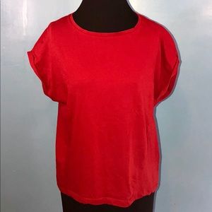 Zara collection red cap sleeve t-shirt size small